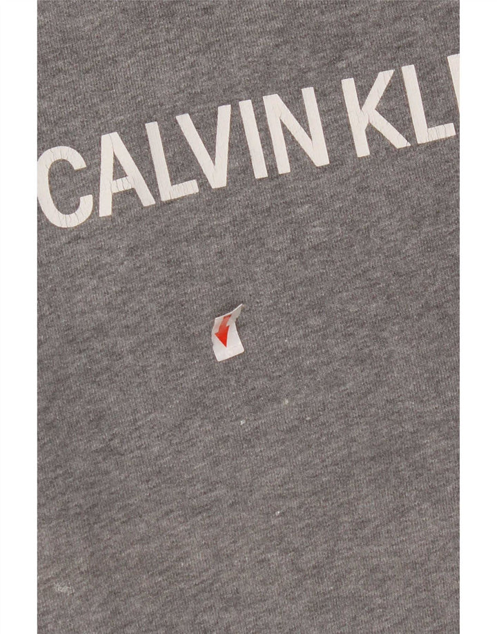 Calvin Klein Jeans Herren-Sweatshirt mit Grafik, Größe S, graue Baumwolle