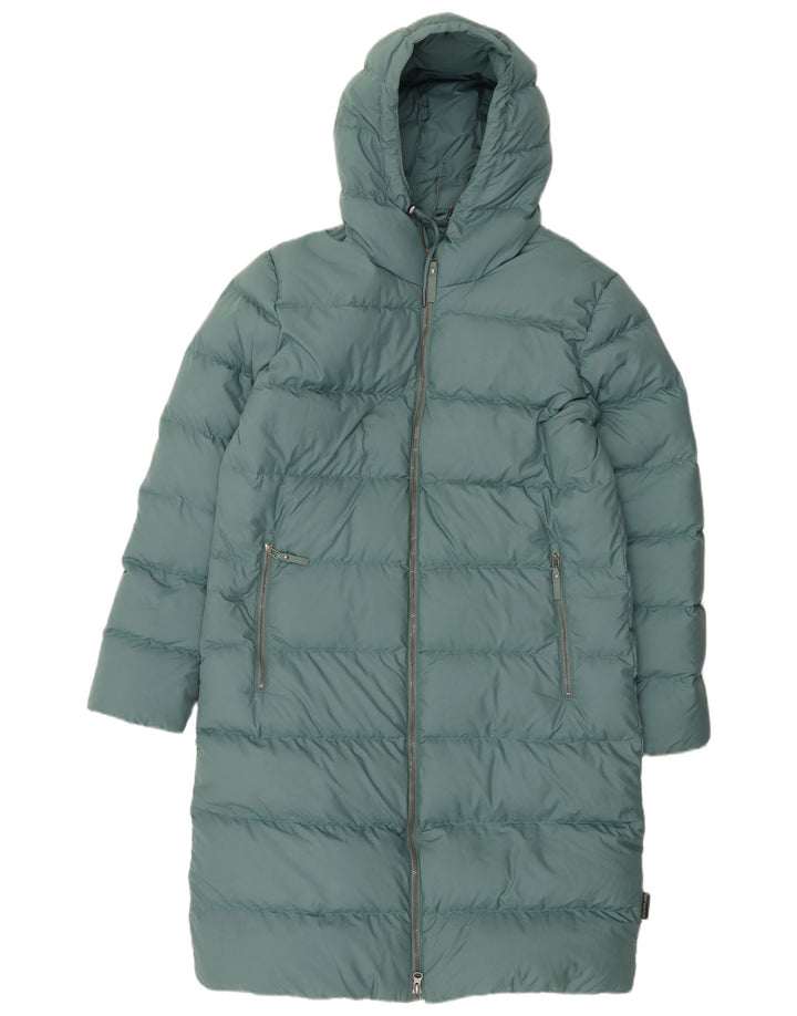 Jack Wolfskin Damen Kapuzen-Übergröße, gepolsterter Mantel, UK 10/12, Mittelgrün