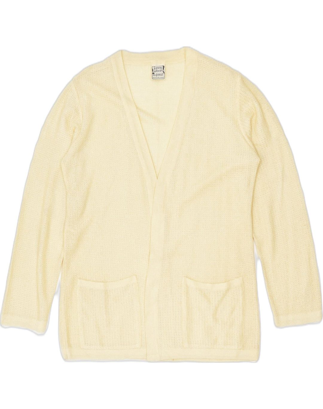 VINTAGE Womens Cardigan Sweater UK 16 Large Yellow Viscose | Vintage Vintage | Thrift | Second-Hand Vintage | Used Clothing | Messina Hembry 