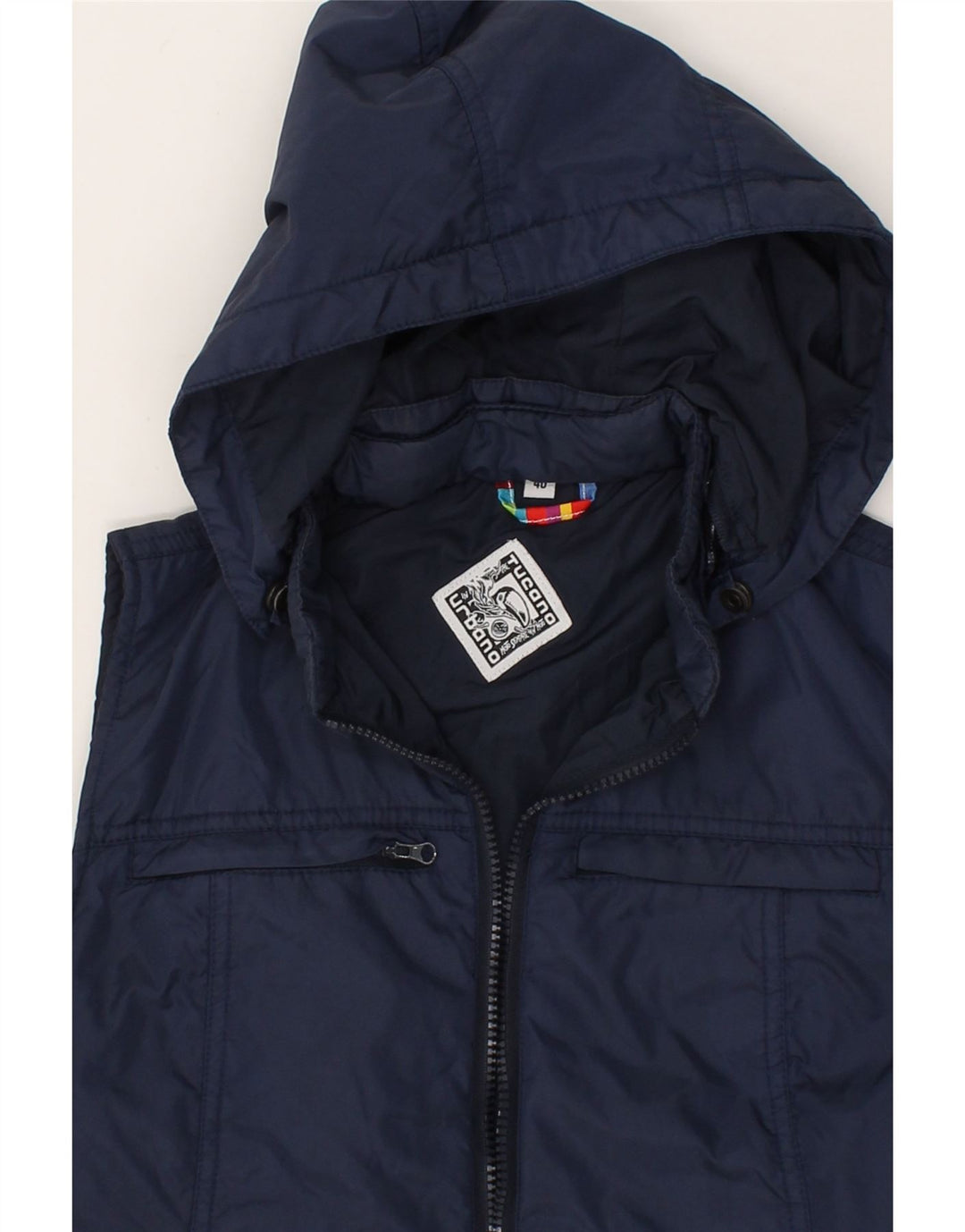 TUCANO URBANO Womens Hooded Gilet IT 40 Small Navy Blue Polyester Vintage Tucano Urbano and Second-Hand Tucano Urbano from Messina Hembry 