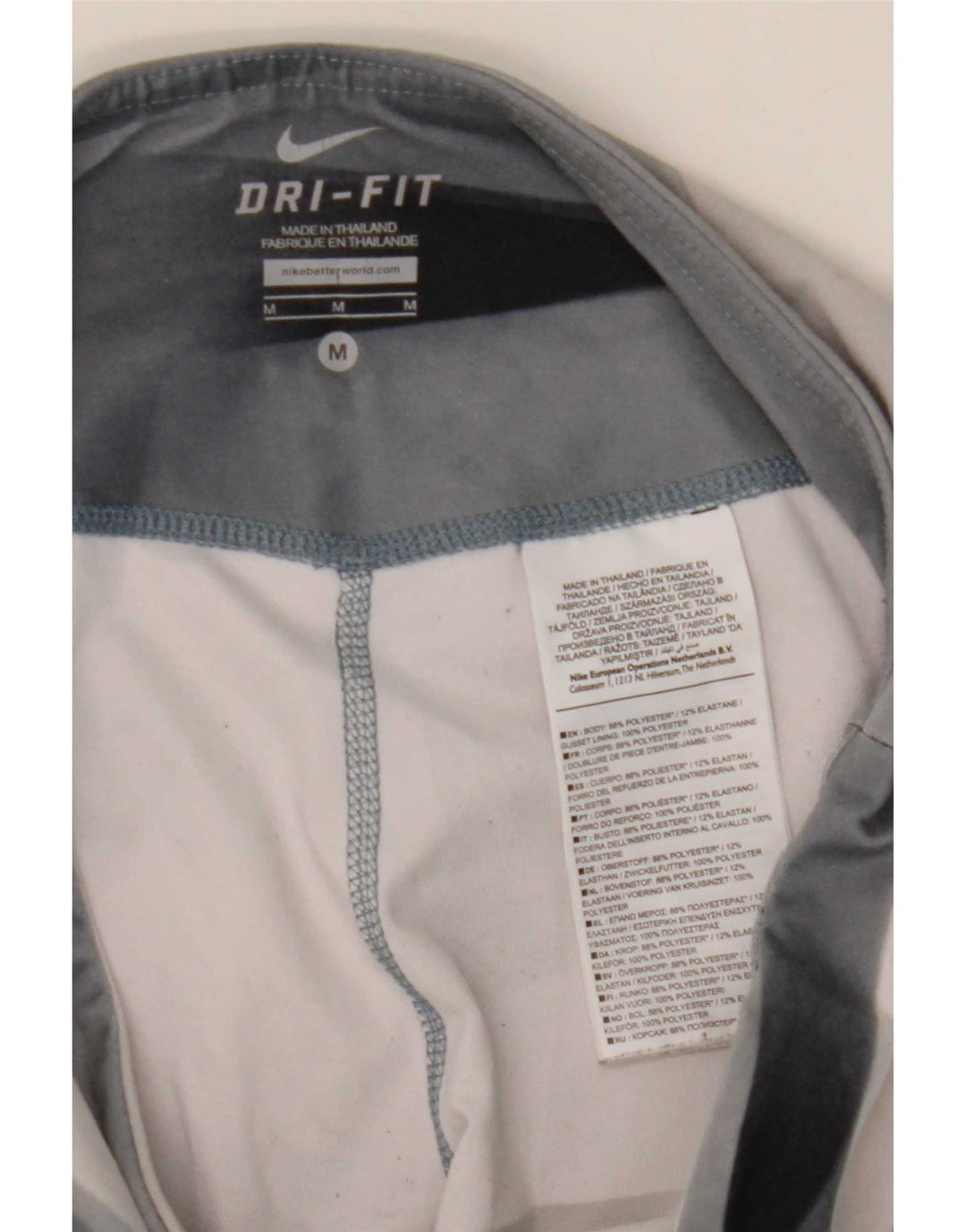 Nike Damen Dri Fit Leggings UK 12 Mittelgraues geometrisches Polyester