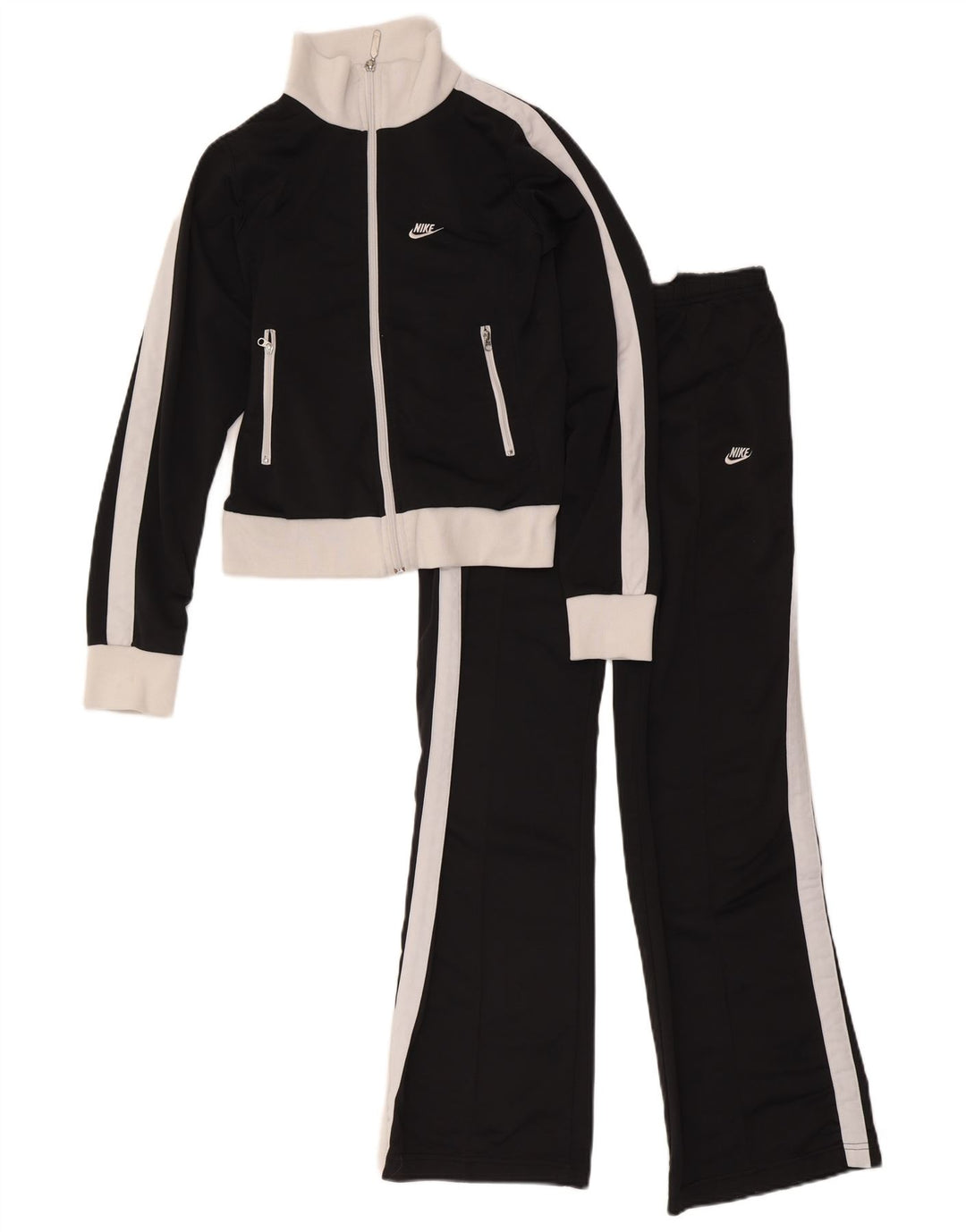 Nike Damen-Trainingsanzug, UK 8/10, Größe S, Schwarz, Colourblock-Polyester