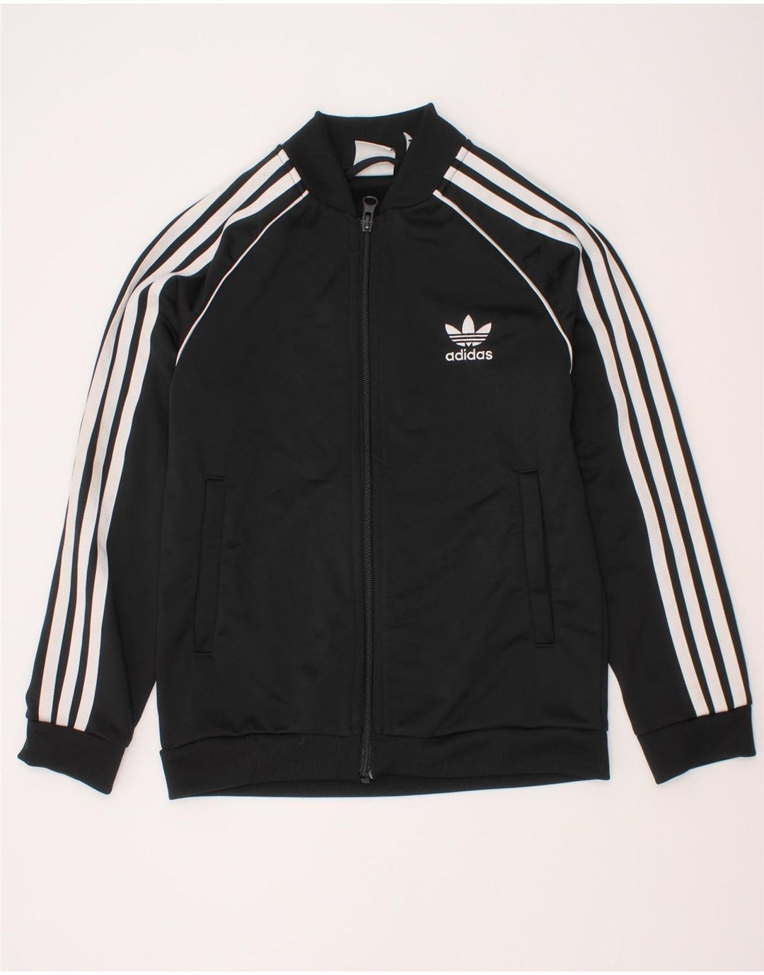 Adidas Jungen Trainingsanzug Top Jacke 9-10 Jahre Schwarzes Polyester