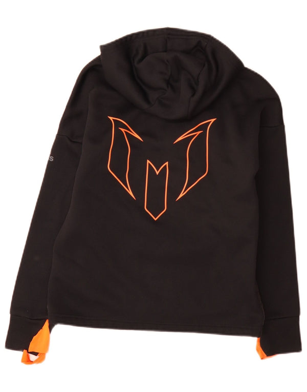 Adidas Jungen MESSI Graphic Hoodie Pullover 11-12 Jahre Schwarzer Farbblock