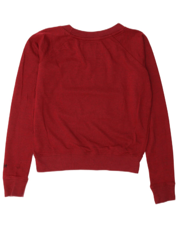 Hard Rock Cafe Damen Lissabon Grafik Sweatshirt Pullover UK 10 Small Burgund
