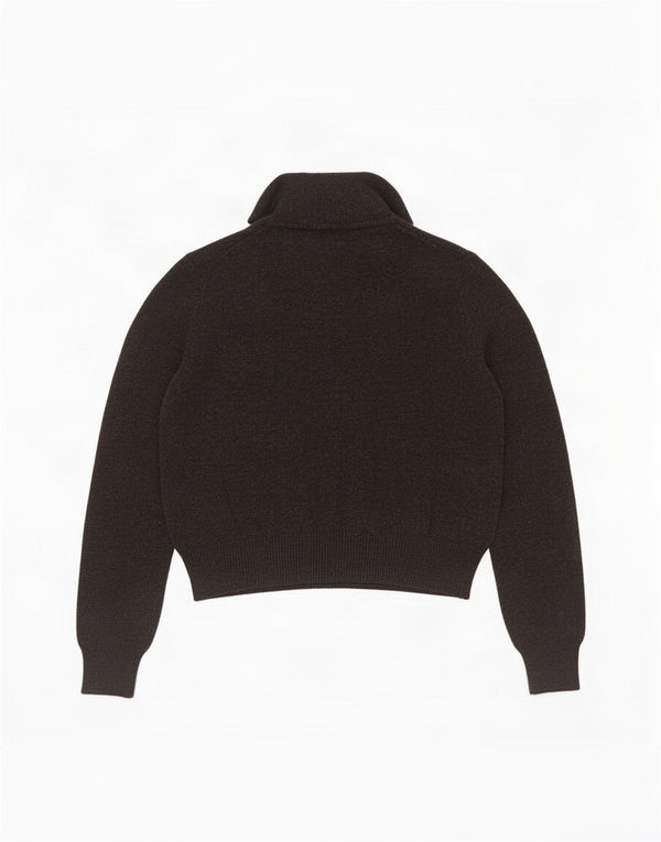 Brandy Melville Damen Crop Polo Neck Pullover Pullover UK 14 Medium Schwarz