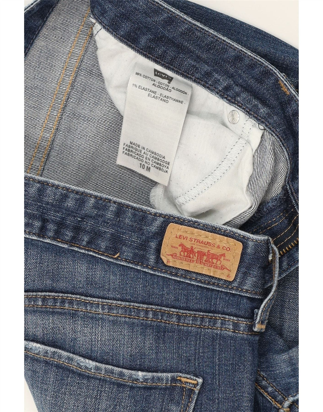 LEVI'S Womens 512 Straight Jeans US 10 Large W34 L30 Blue Cotton Vintage Levi's and Second-Hand Levi's from Messina Hembry 