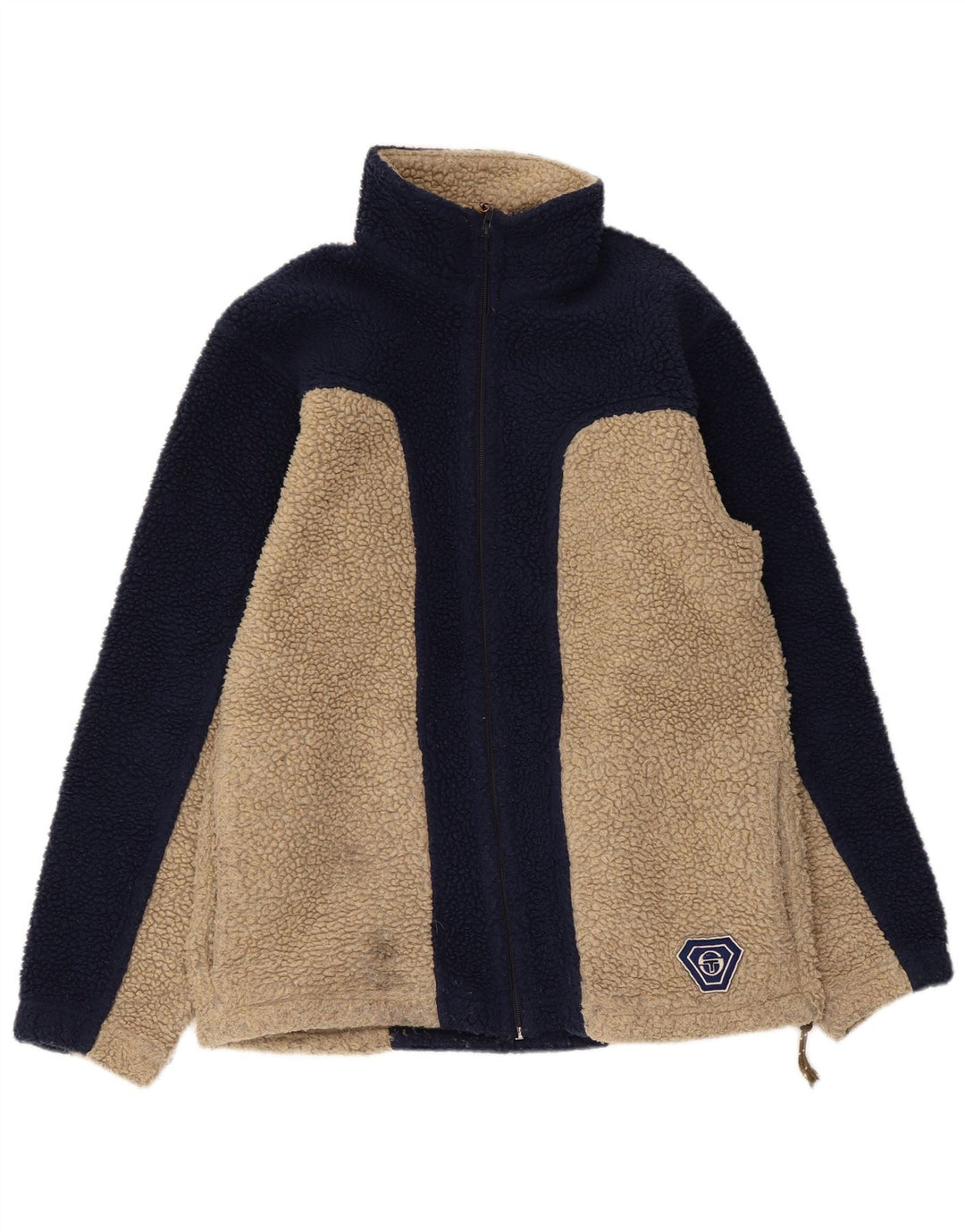 Sergio Tacchini Herren Fleecejacke UK 38 Mittelblauer Farbblock
