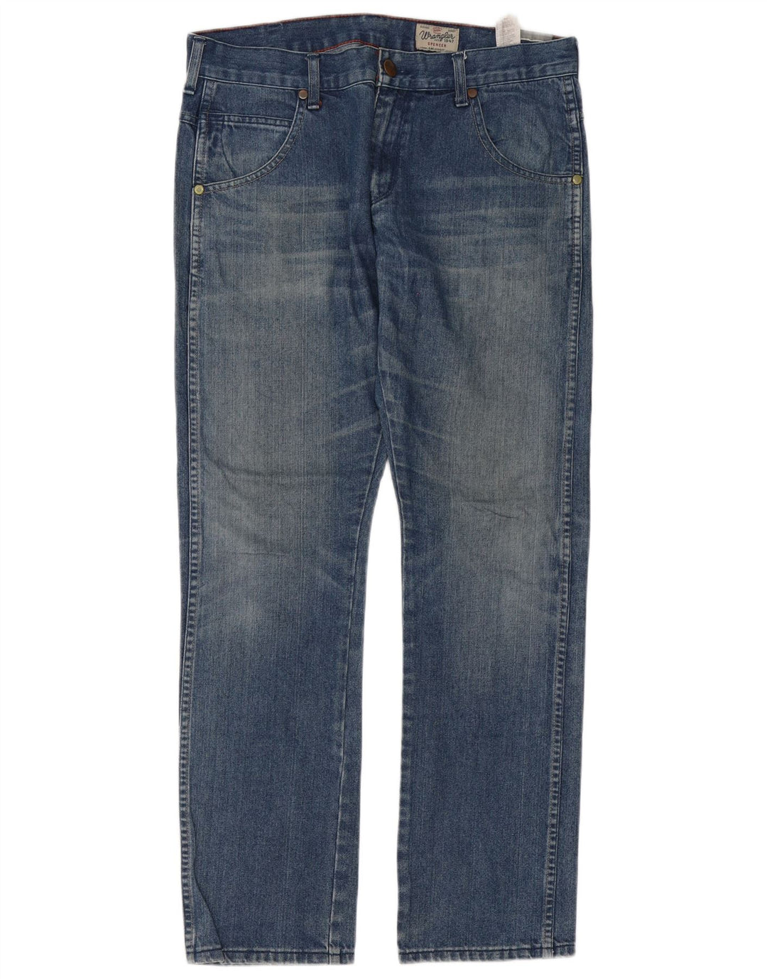 Wrangler Herren Spencer Straight Jeans W34 L32 Blaue Baumwolle