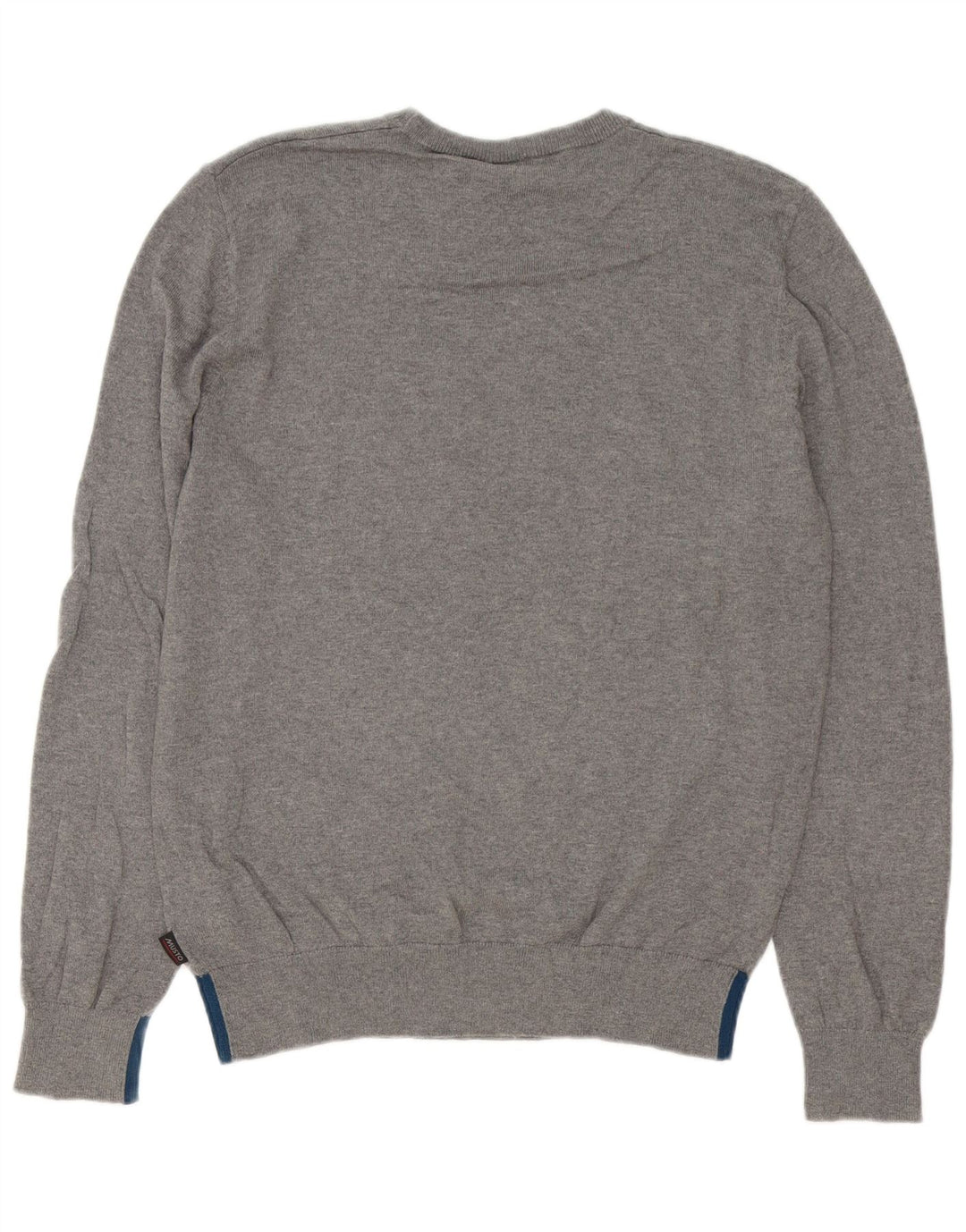 Musto Herren-Pullover mit Rundhalsausschnitt, mittelgraue Baumwolle