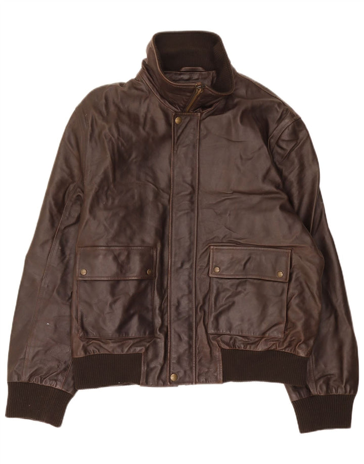 Dockers Herren Lederjacke UK 40 Large Braun