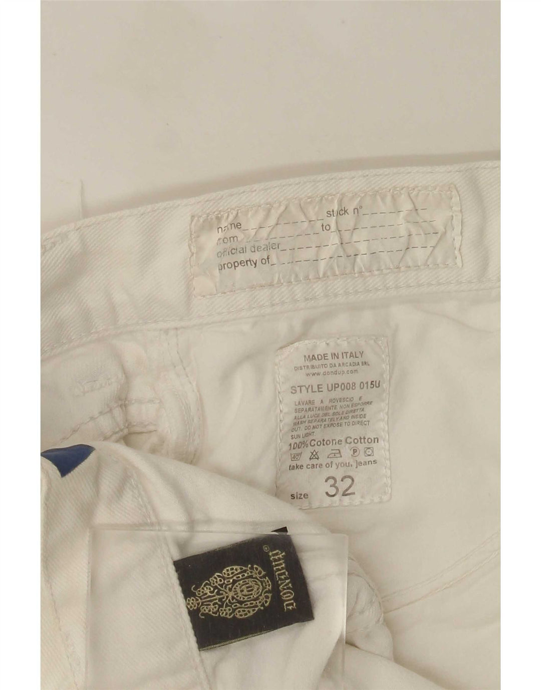 Dondup Damen Straight Jeans W32 L29 Weiße Baumwolle