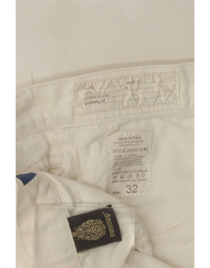 Dondup Damen Straight Jeans W32 L29 Weiße Baumwolle