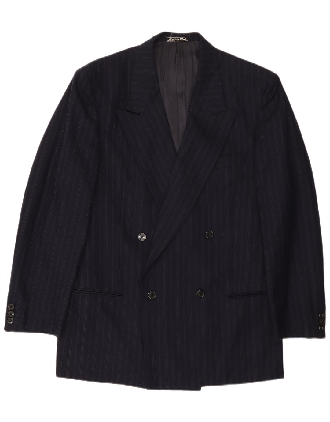 Giorgio Armani Herren Blazer Jacke UK 38 Mittel Marineblau Nadelstreifen