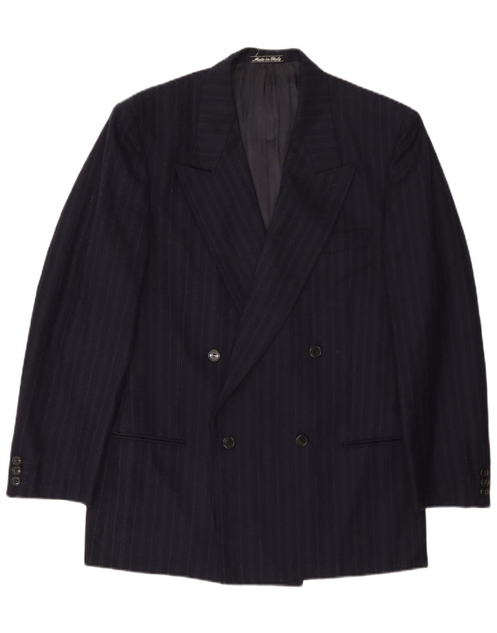 Giorgio Armani Herren Blazer Jacke UK 38 Mittel Marineblau Nadelstreifen