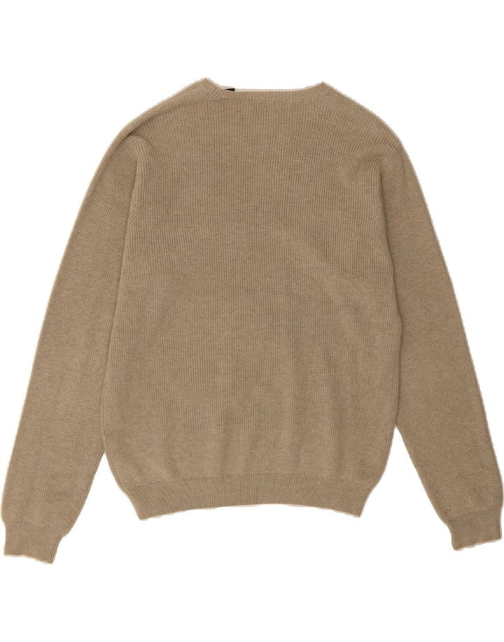 IZOD Mens Crew Neck Jumper Sweater Large Beige Cotton Vintage Izod and Second-Hand Izod from Messina Hembry 
