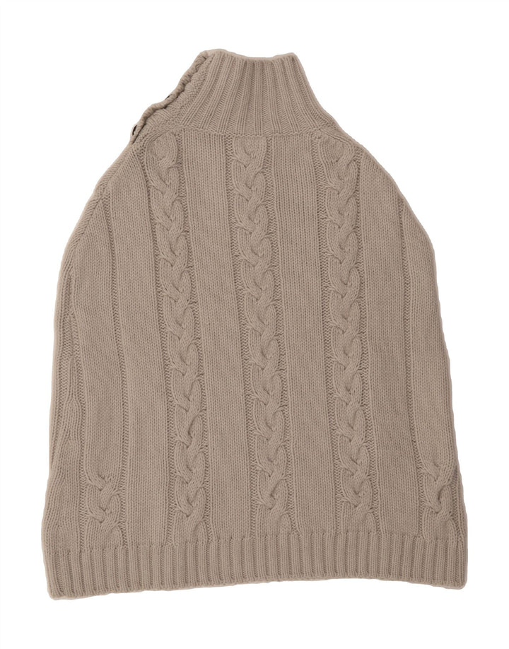 BROOKSFIELD Womens Button Neck Poncho Jumper IT 44 Medium Grey Wool Vintage Brooksfield and Second-Hand Brooksfield from Messina Hembry 