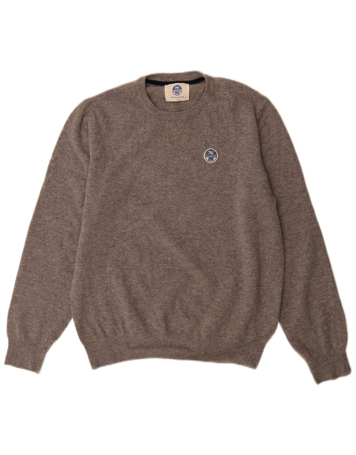 North Sails Herren-Pullover mit Rundhalsausschnitt, große graue Wolle