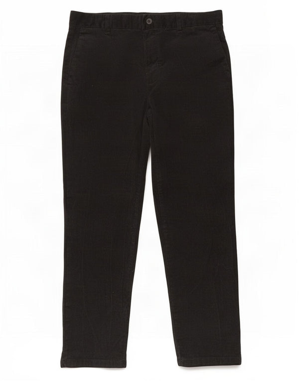 Marks & Spencer Mens Regular Fit Corduroy Trousers W36 L29 Black Cotton