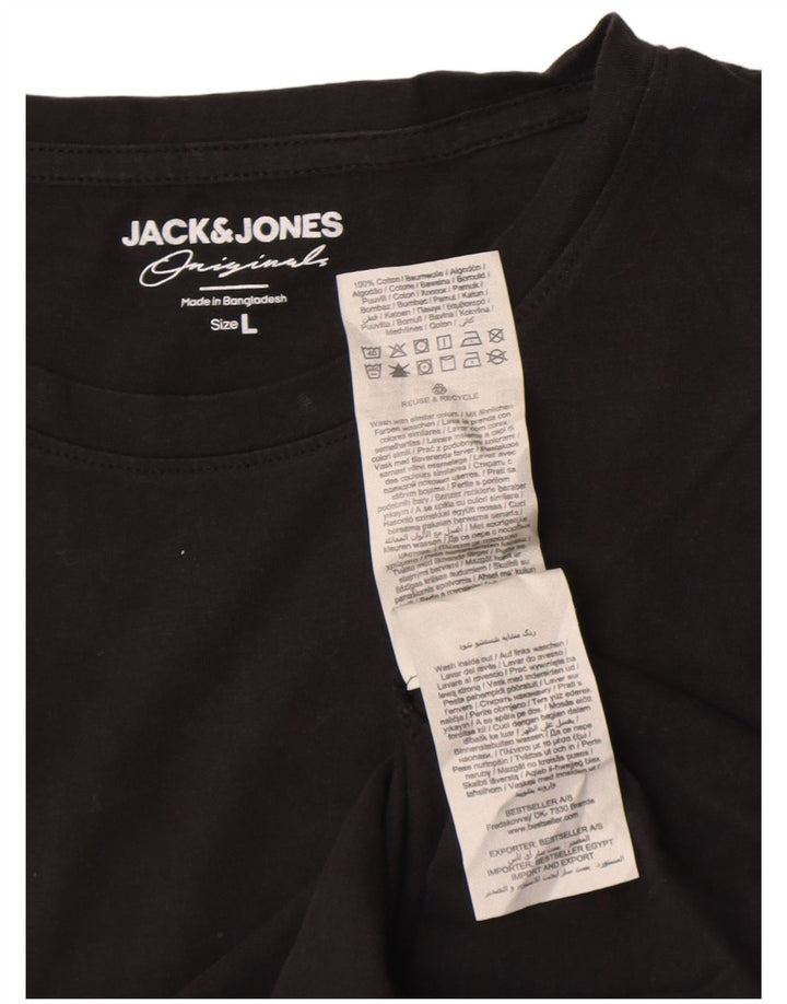 Jack & Jones Herren T-Shirt Top Large Schwarz Baumwolle