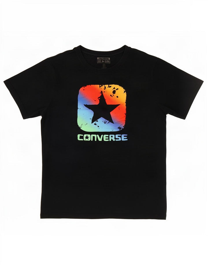 Converse Damen Grafik-T-Shirt-Oberteil UK 10 Small Schwarz