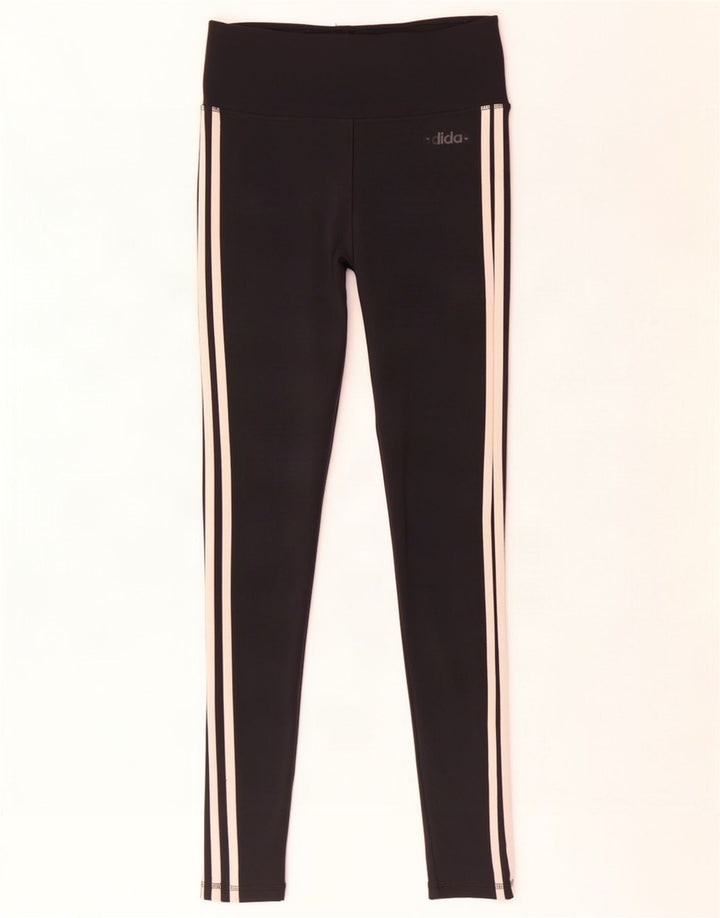 Adidas Damen Climalite Leggings UK 8/10 Small Schwarz Polyester