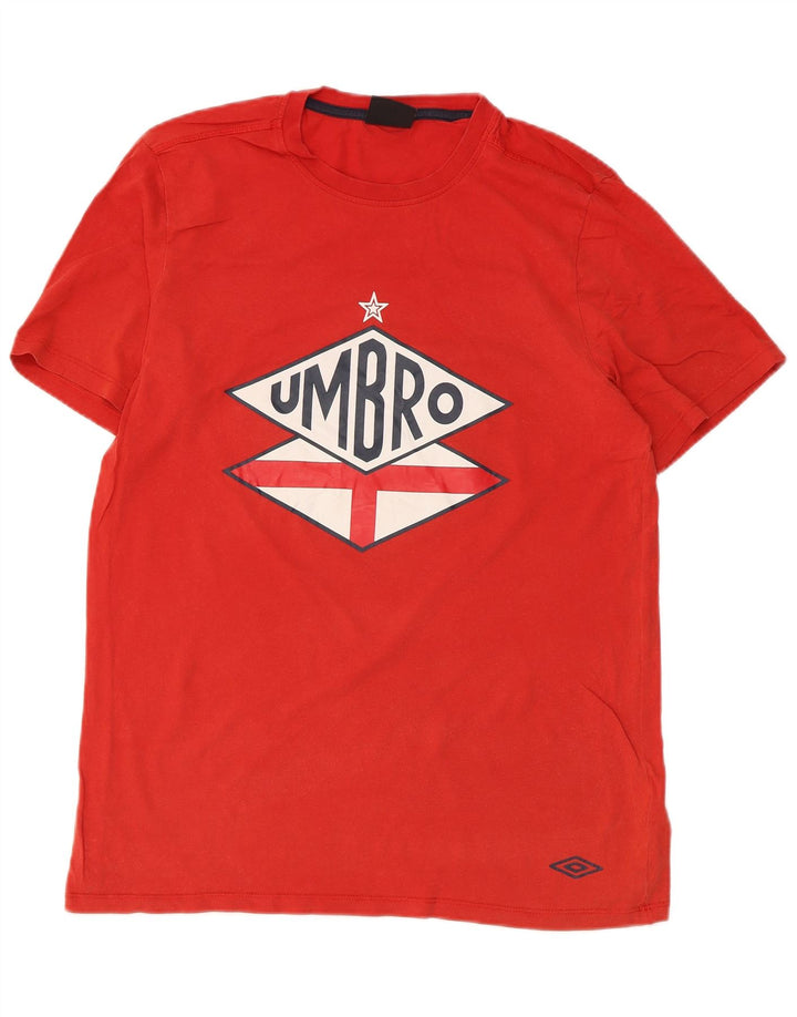 Umbro Herren-T-Shirt mit Grafik, mittelrote Baumwolle
