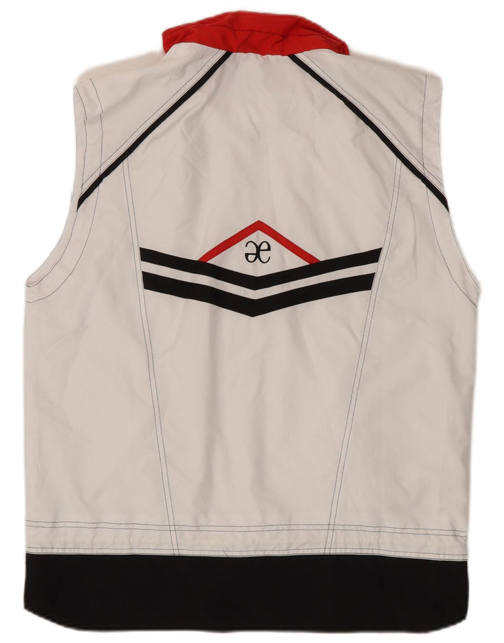 Elegance Damen Crop Gilet UK 16 Large Weiß Colourblock Polyester