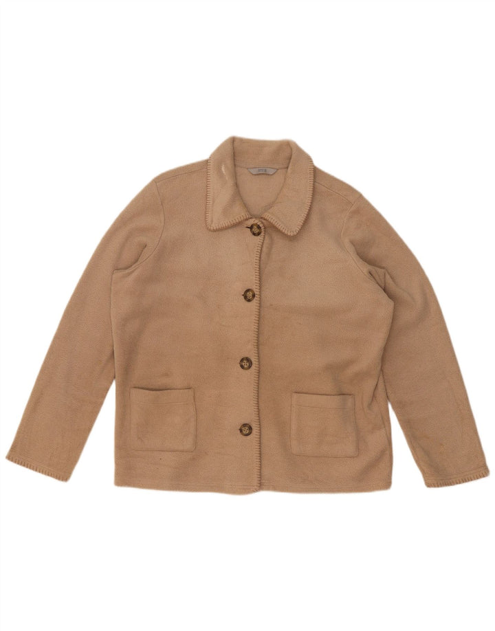 Marks & Spencer Damen Fleecejacke UK 16 Large Beige Polyester