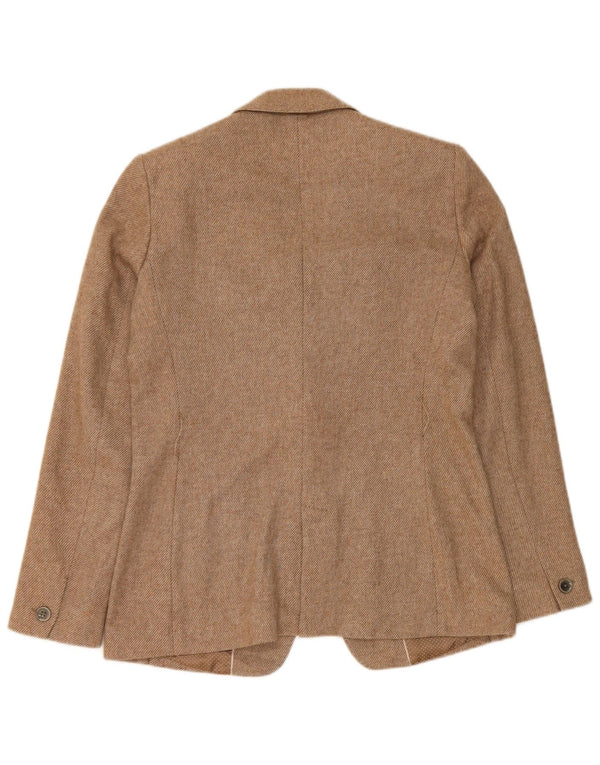 Massimo Dutti Damen 1-Knopf-Blazerjacke UK 12 Mittelbeige