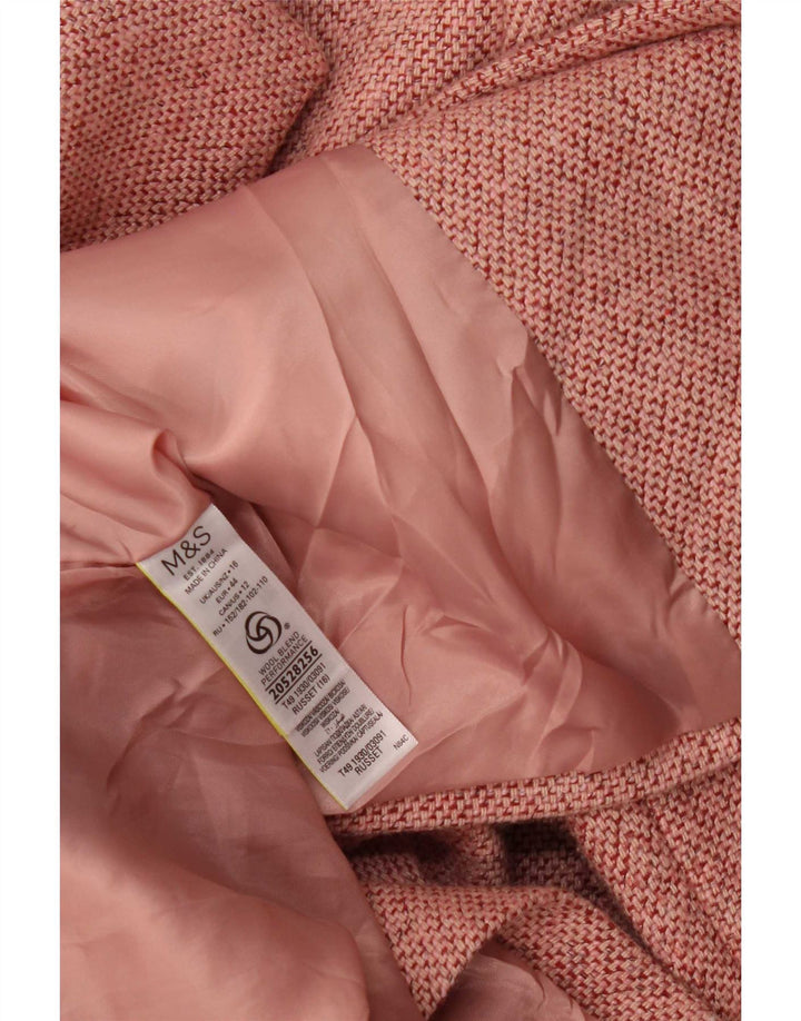 Marks & Spencer Zweireihiger Damenmantel UK 16 Large Pink Polyester