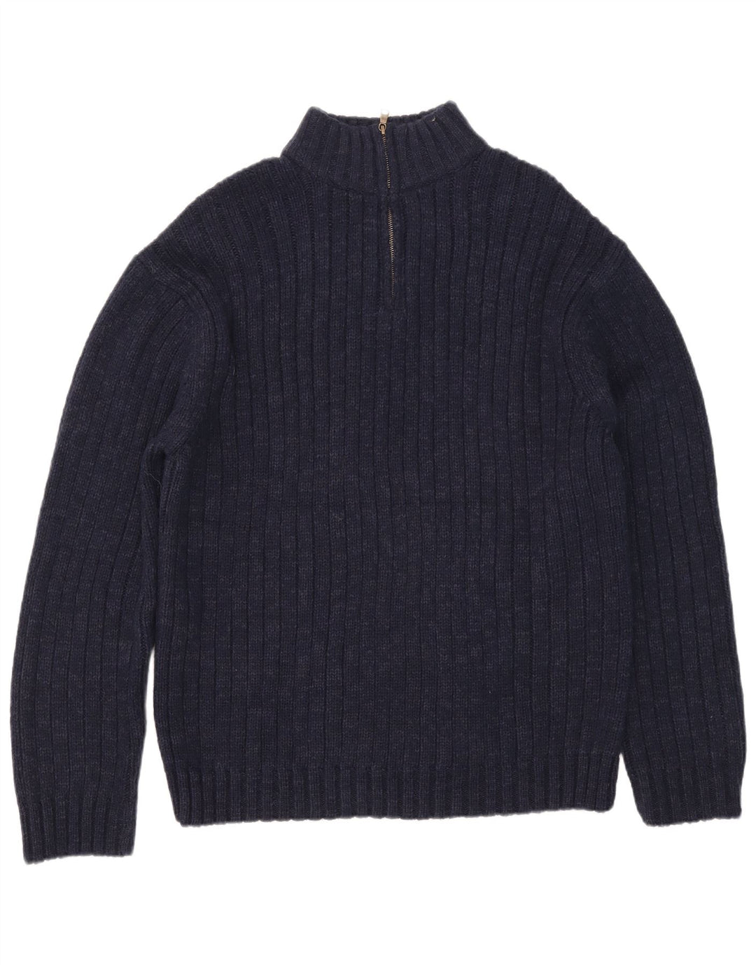 Marks & Spencer Herren-Pullover mit Reißverschluss am Hals, 2XL, Marineblau, Acryl