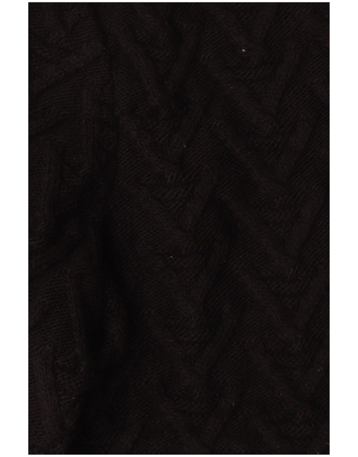 Zara Herren-Pullover mit Rundhalsausschnitt, groß, aus schwarzem Acryl