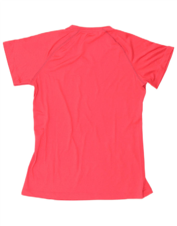ADIDAS Damen Climalite T-Shirt Top UK 14 Mittelrotes Polyester