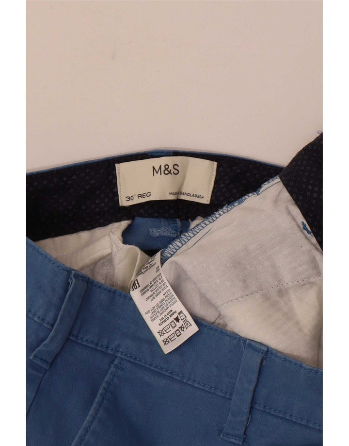 Marks & Spencer Herren Chinoshorts W30 mittelblaue Baumwolle