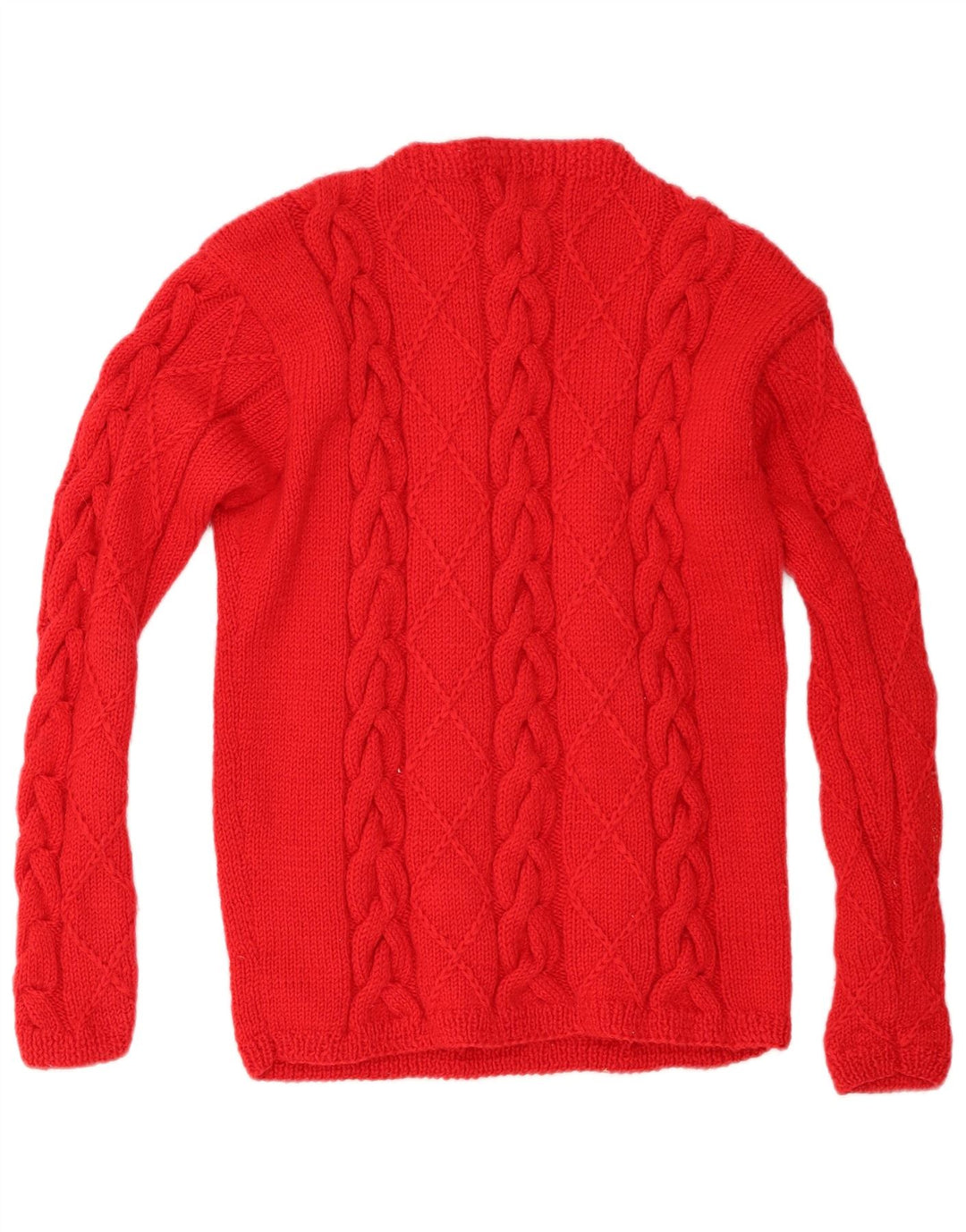 Vintage Damen Rollkragenpullover Pullover UK 12 Mittelrot