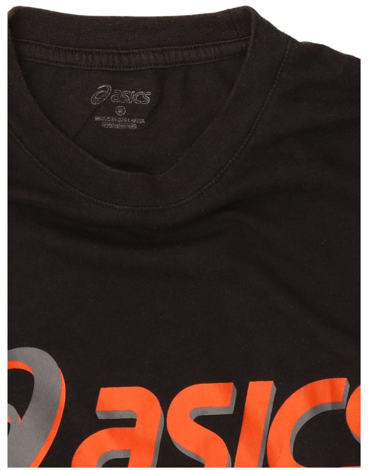 ASICS Grafik-T-Shirt für Jungen, 13–14 Jahre, Größe S, schwarze Baumwolle