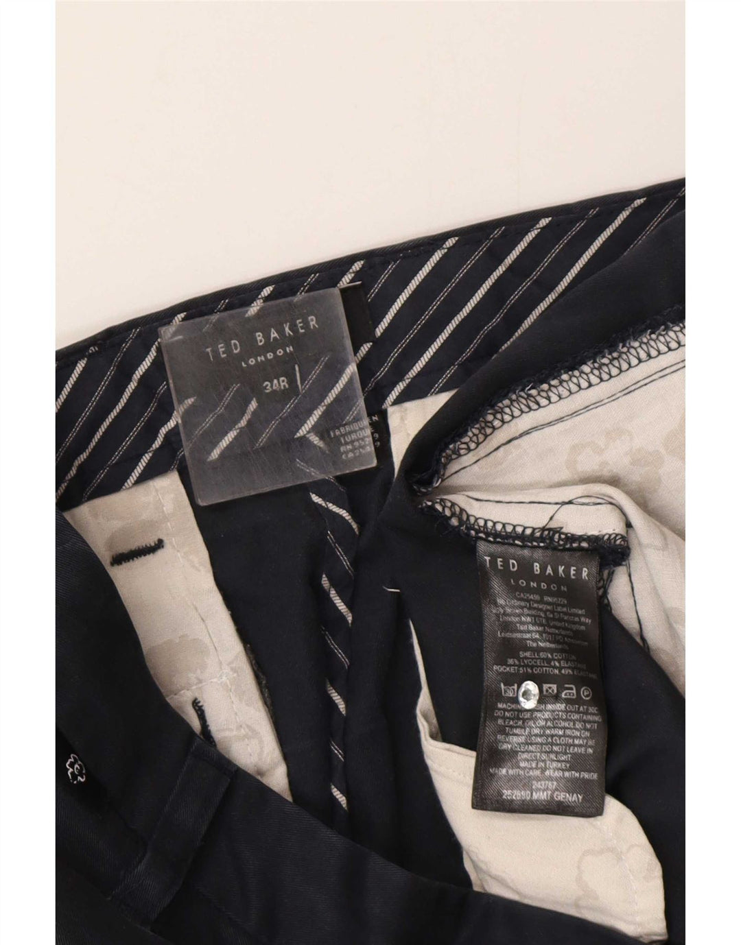 Ted Baker Slim Chino-Hose für Herren, W34, L31, Marineblau, Baumwolle