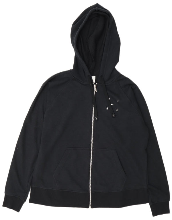 Nike Damen Dri Fit Übergroßer Kapuzenpullover mit Reißverschluss, Gr. 10, Marineblau