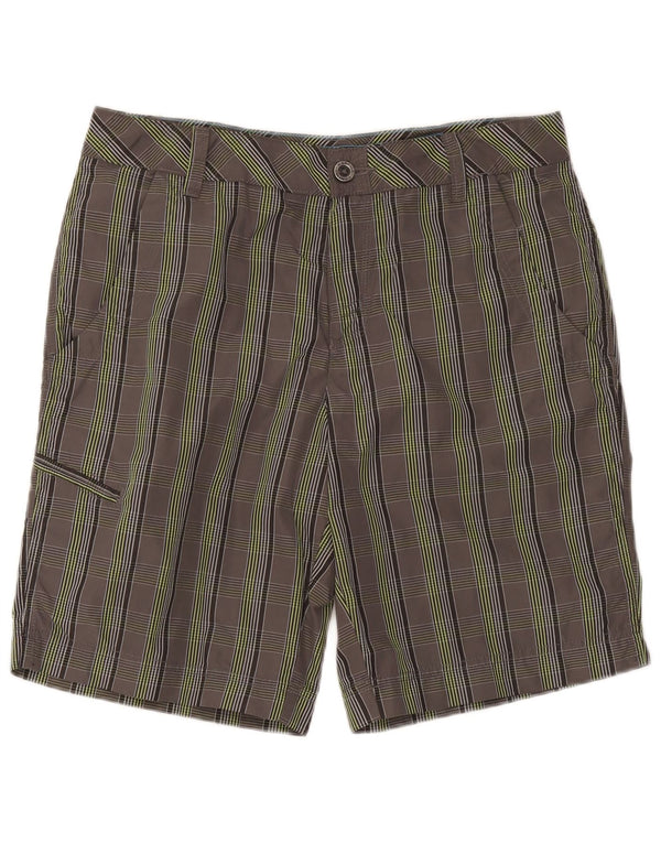 Columbia Herren Omni-Shield Cargo Shorts W34 Large Grau kariertes Nylon