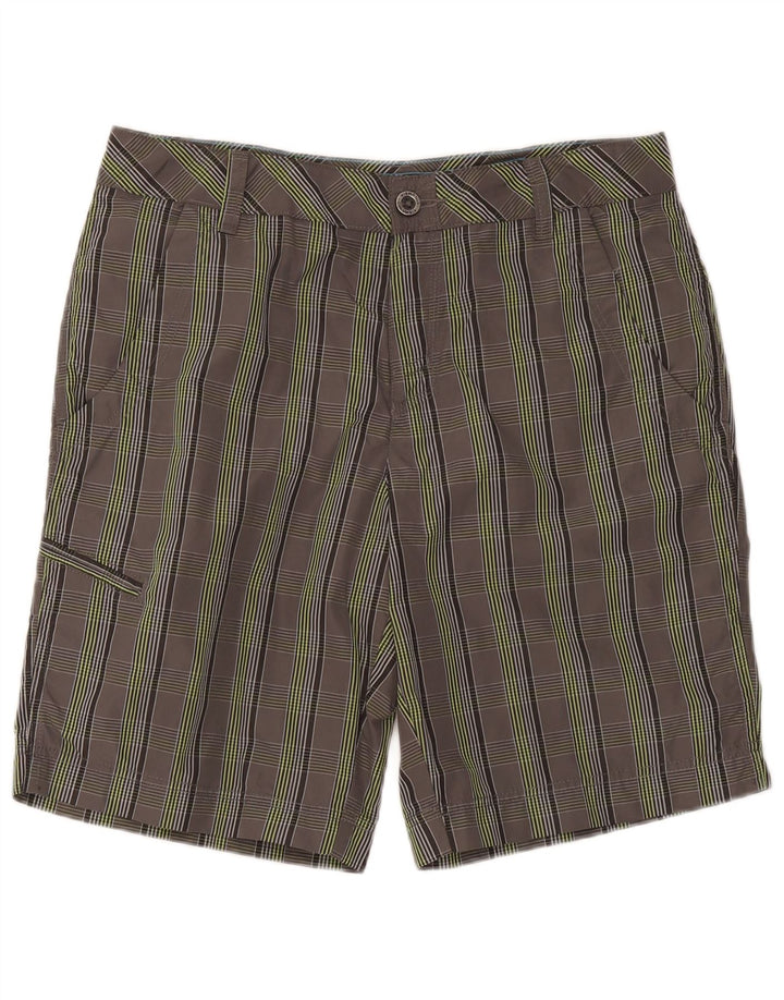Columbia Herren Omni-Shield Cargo Shorts W34 Large Grau kariertes Nylon