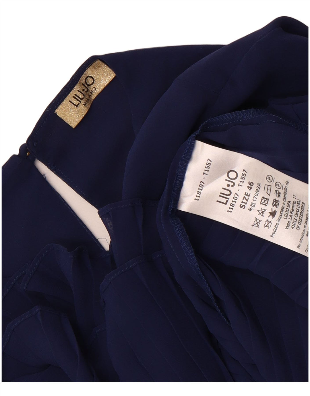 Liu Jo Damen-Blusenoberteil mit 3/4-Ärmeln, Größe 46, Marineblau, Polyester