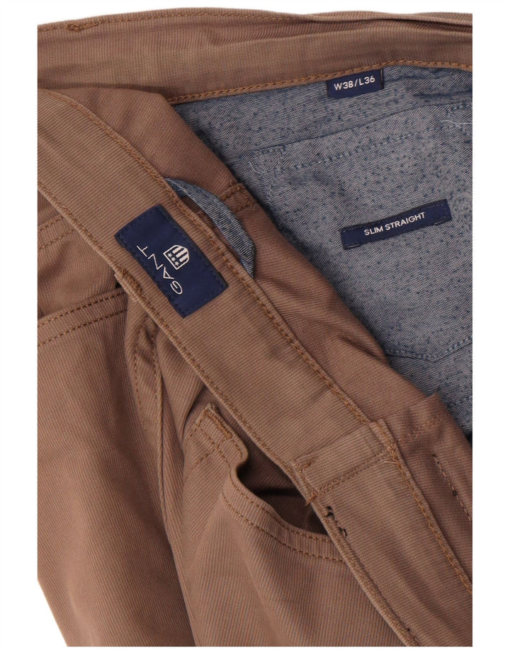 Gant Herren Slim Straight Casual Hose W38 L30 Braun