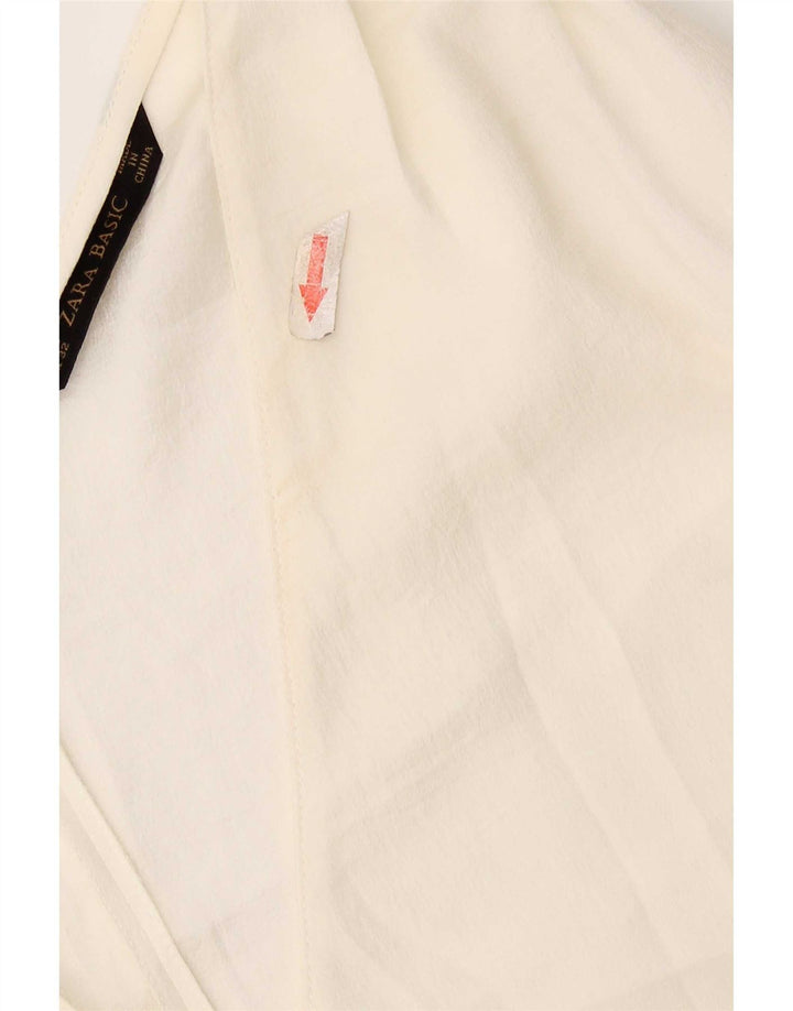 Zara Damen ärmelloses Blusenoberteil UK 18 XL Weiß