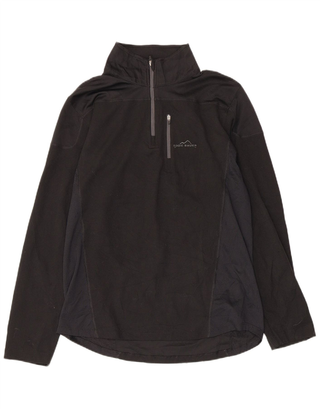 EDDIE BAUER Damen-Pullover-Trainingsanzugoberteil mit Reißverschluss, UK 10, Größe S, Schwarz