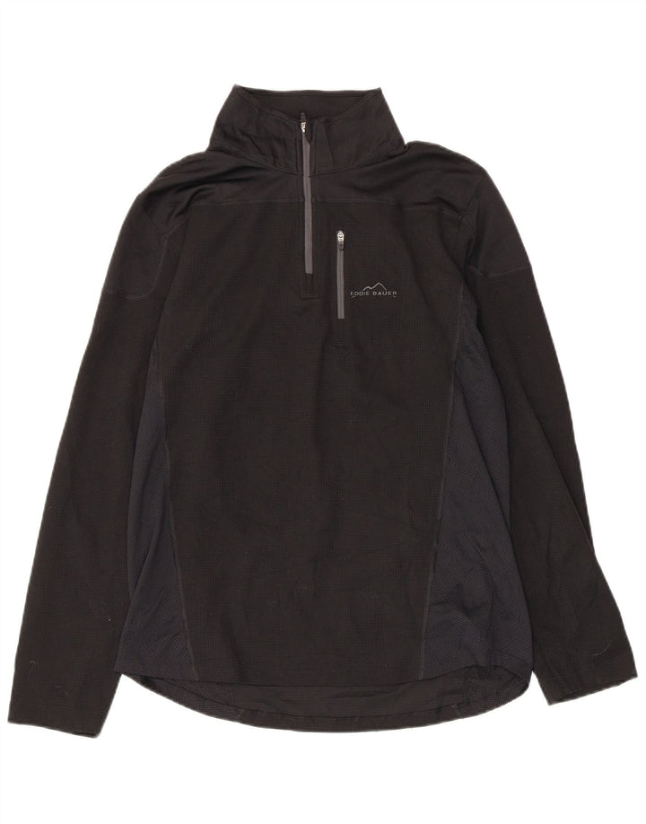 EDDIE BAUER Damen-Pullover-Trainingsanzugoberteil mit Reißverschluss, UK 10, Größe S, Schwarz
