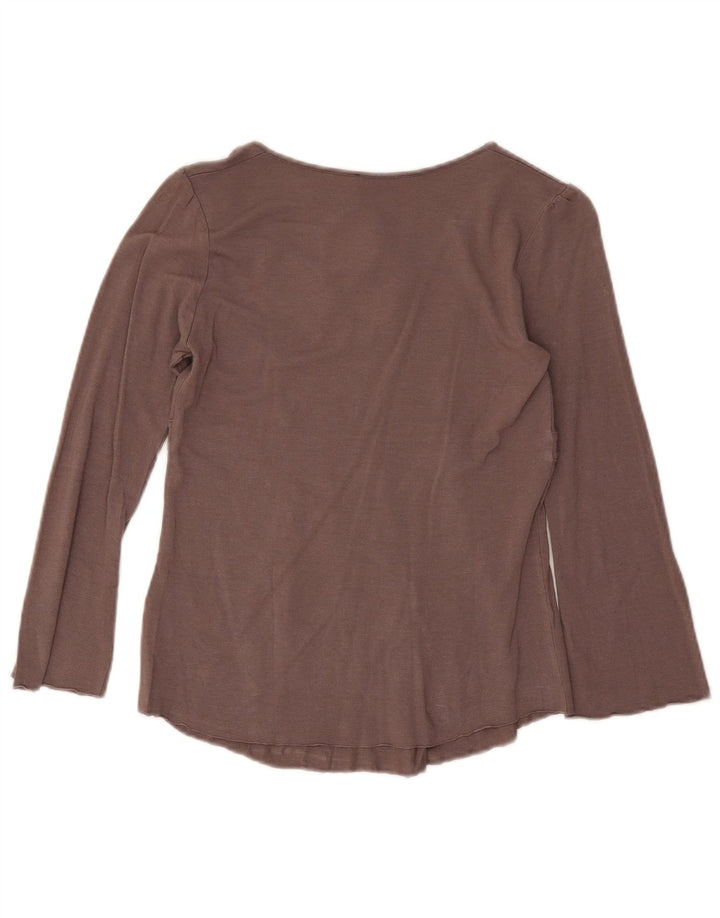 Max & Co. Damen Top 3/4 Ärmel UK 12 Mittelbraune Viskose