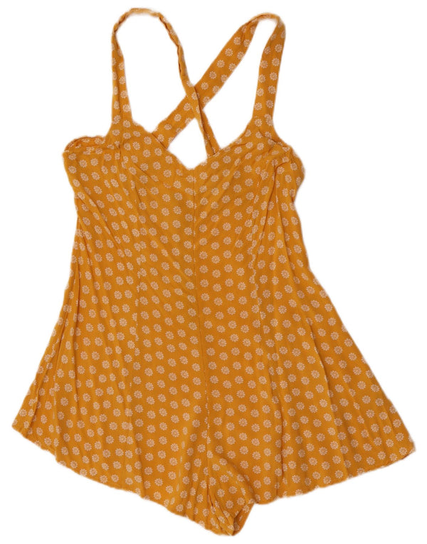 Rip Curl Damen Ärmelloser Playsuit UK 4 XS Gelb geblümt