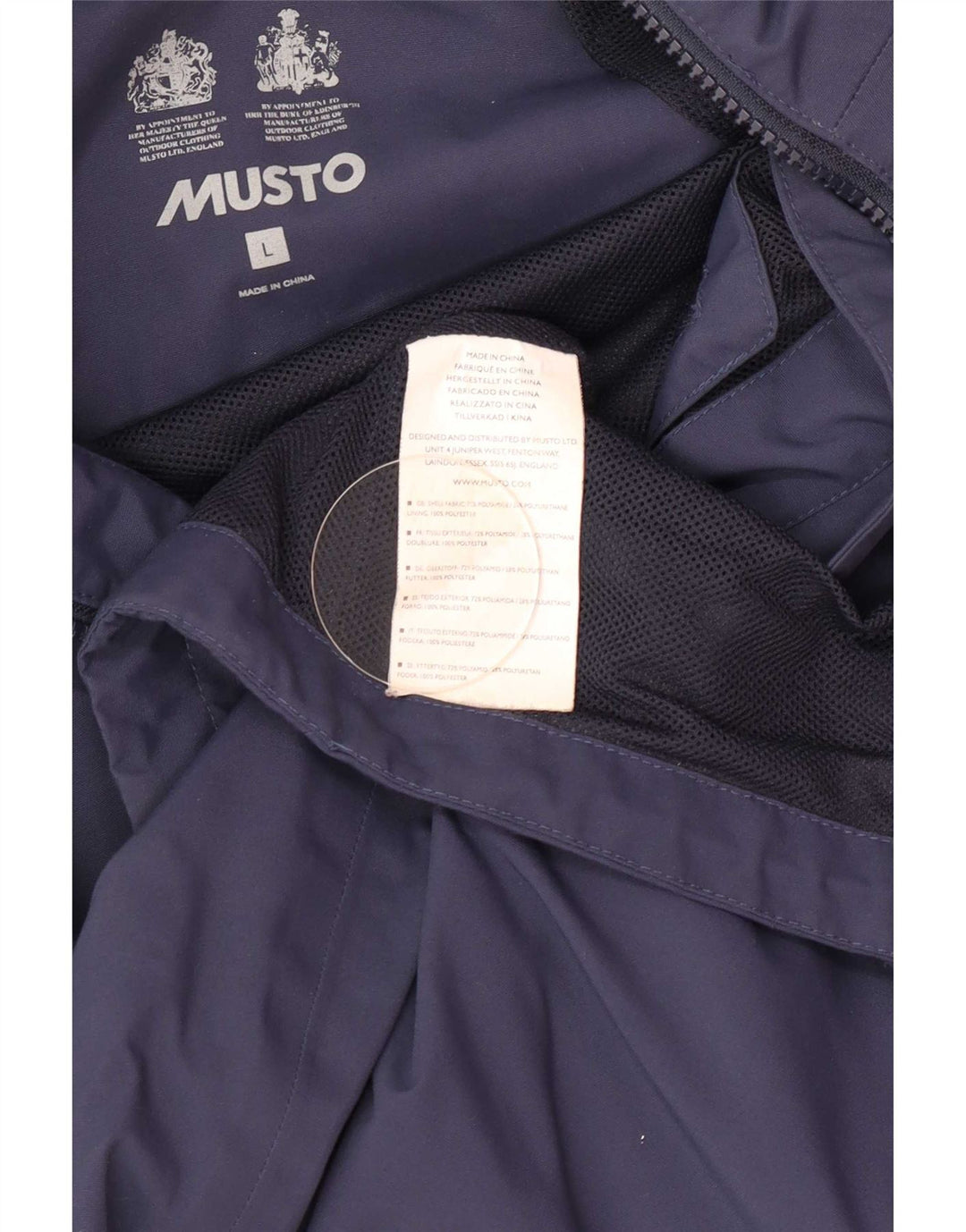 Musto Herren-Regenjacke mit Kapuze, UK 40, Größe L, Marineblau, Polyester