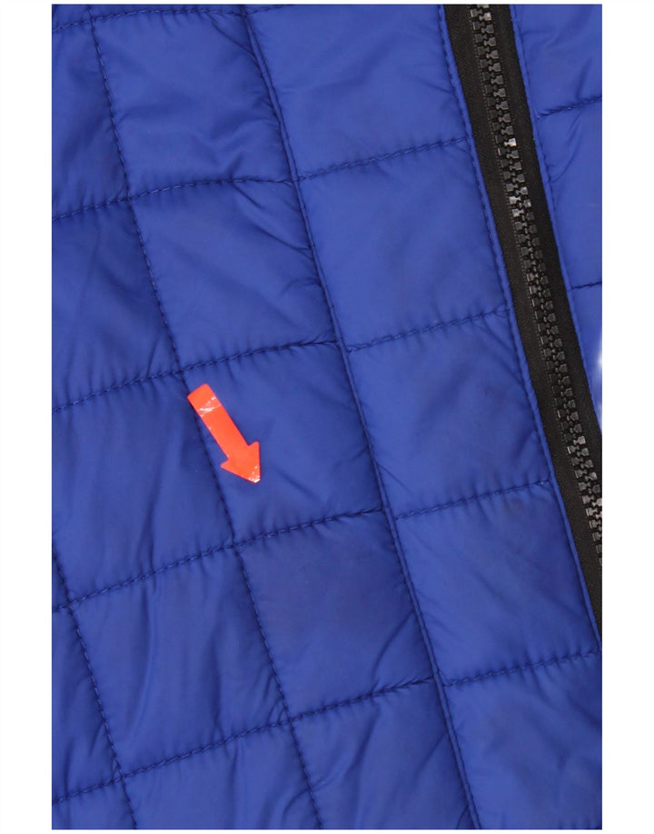 Superdry Damen Wattierte Jacke mit Kapuze, UK 10, Small, Blau, Nylon